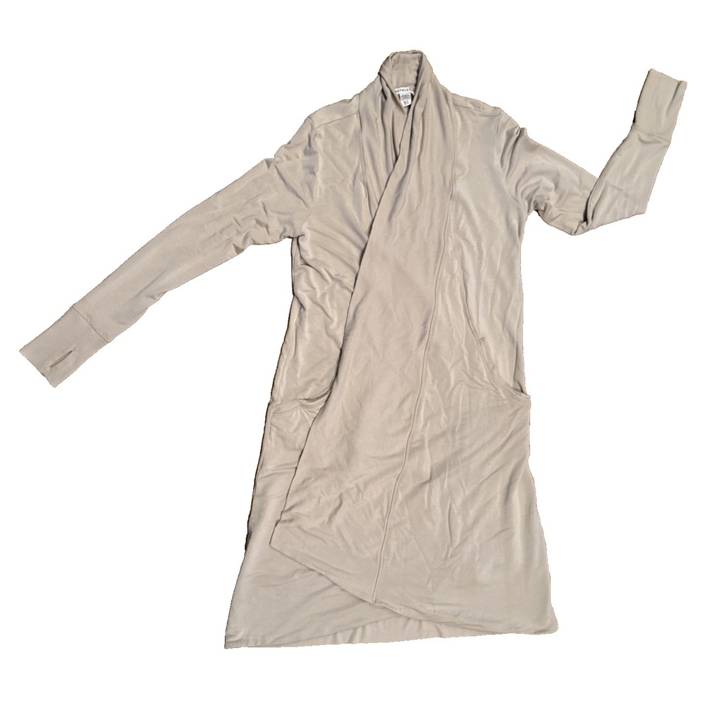 Athleta Women's  Mineral Brown Long Sleeve Canopy Nirvana Wrap Cardigan Sz M - Picture 15 of 15